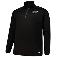 Haut à glissière quart de tour Authentic Pro Fanatics noir Minnesota Wild Big & Tall pour homme
