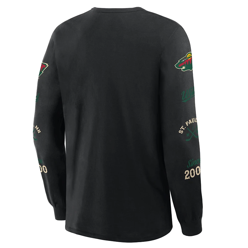Men's Fanatics Black Minnesota Wild Boxed Legacy Long Sleeve T-Shirt