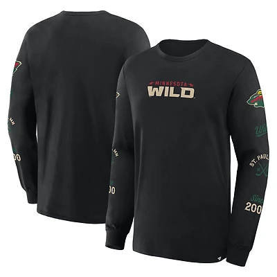 T-shirt à manches longues noir pour homme Fanatics Minnesota Wild Boxed Legacy