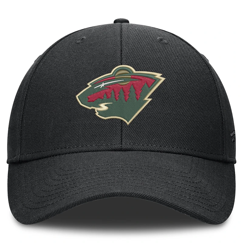 Men's Fanatics Black Minnesota Wild Force Adjustable Hat