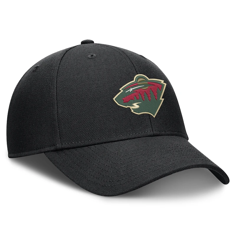 Men's Fanatics Black Minnesota Wild Force Adjustable Hat