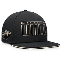 Men's Fanatics Black Minnesota Wild Fundamental Gino Stack Snapback Hat
