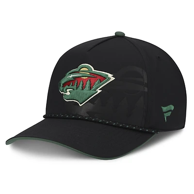 Men's Fanatics Black Minnesota Wild On Stage Podium A-Frame Adjustable Hat