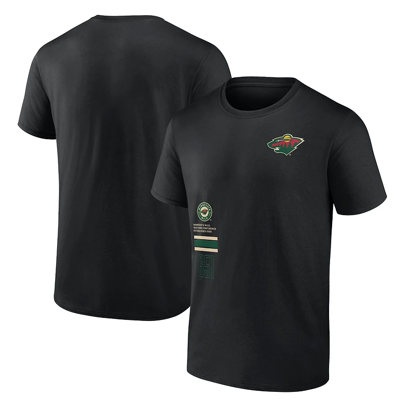T-shirt noir Minnesota Wild Represent Fanatics pour hommes