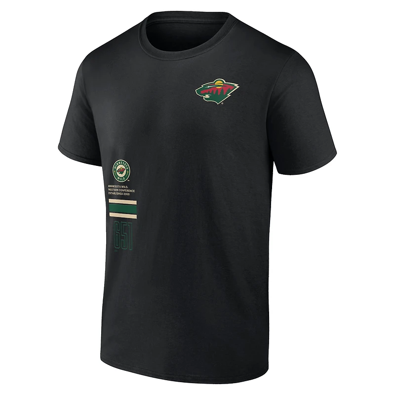 T-shirt noir Minnesota Wild Represent Fanatics pour hommes