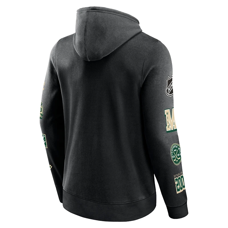 Sweat à capuche en polaire noir Minnesota Wild Winner Fanatics pour hommes