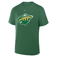 Men's Fanatics Brock Faber Green Minnesota Wild Authentic Stack Name & Number T-Shirt