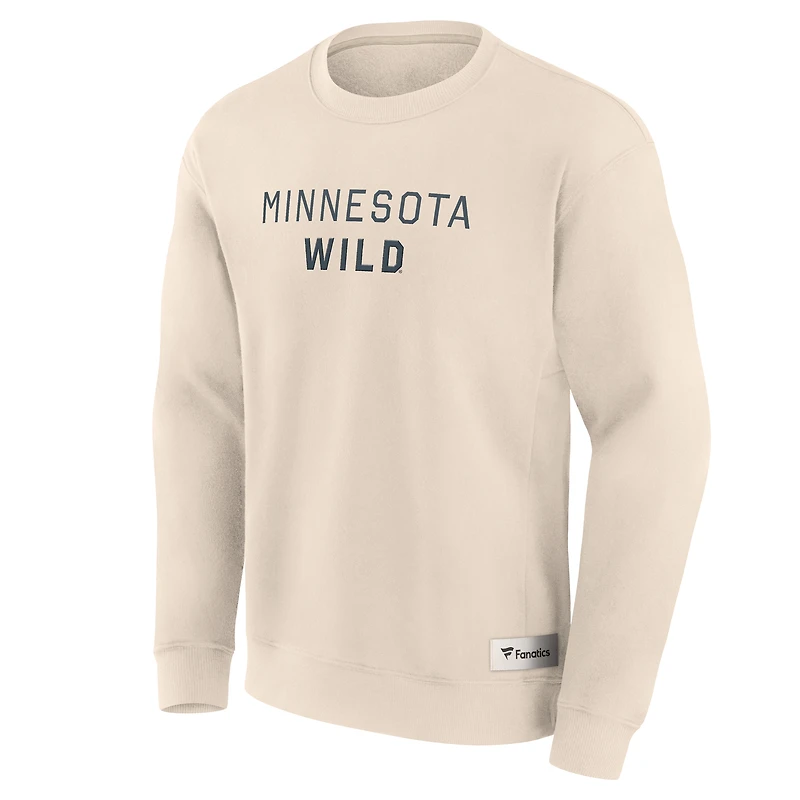 Sweat-shirt à capuche pour homme Fanatics crème Minnesota Wild Elements Future Ground Lettering