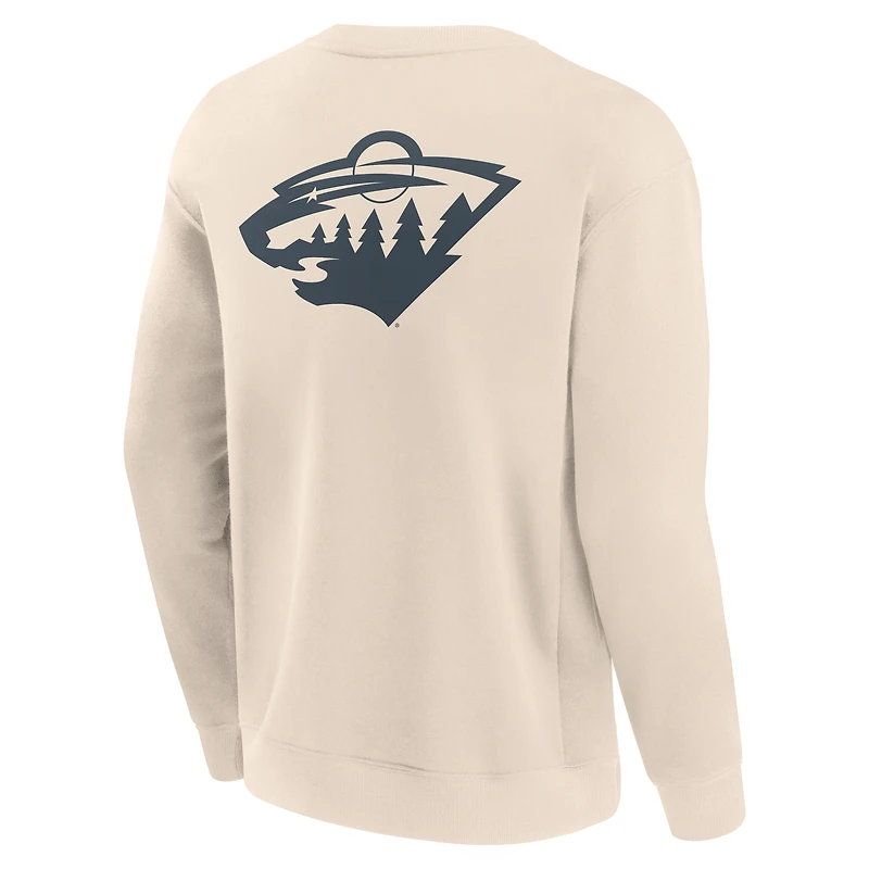 Sweat-shirt à capuche pour homme Fanatics crème Minnesota Wild Elements Future Ground Lettering