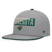 Casquette snapback grise Minnesota Wild Fundamentals Duo Split Logo pour homme