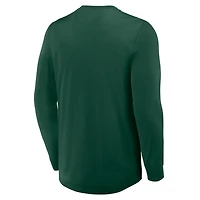 Men's Fanatics Green Minnesota Wild Adrenaline Push Long Sleeve Henley Shirt