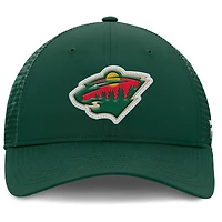 Men's Fanatics Green Minnesota Wild Authentic Pro Home Ice Trucker Adjustable Hat