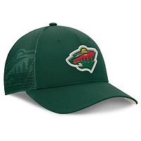 Men's Fanatics Green Minnesota Wild Authentic Pro Home Ice Trucker Adjustable Hat