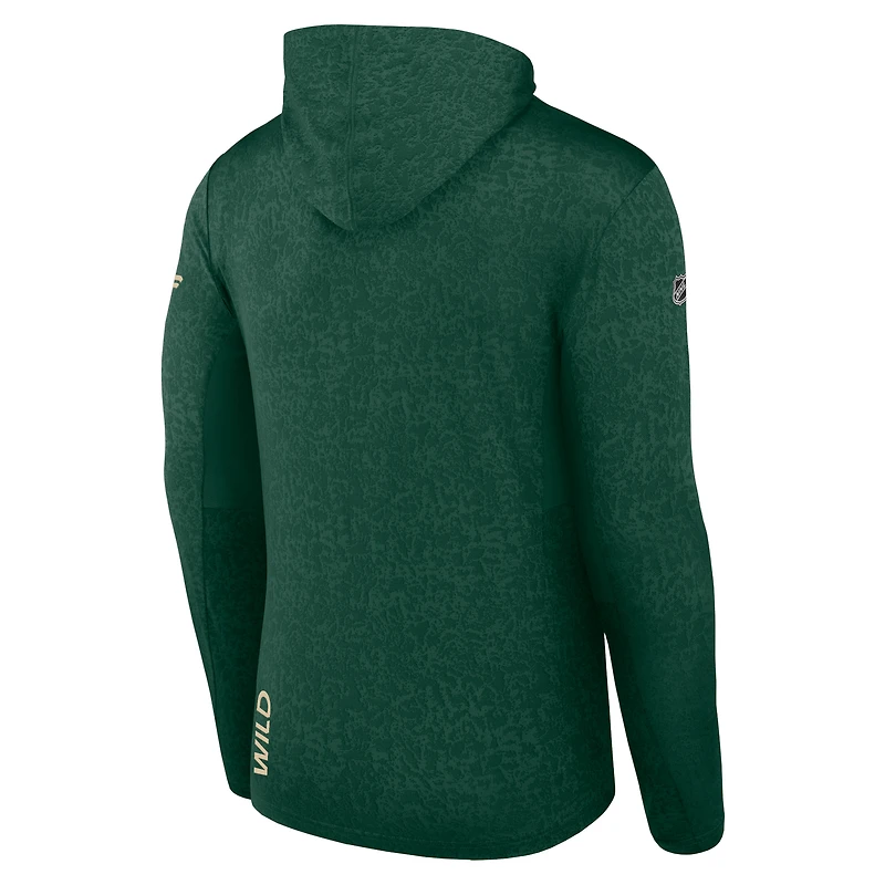 Sweat à capuche léger Fanatics Green Minnesota Wild Authentic Pro pour hommes