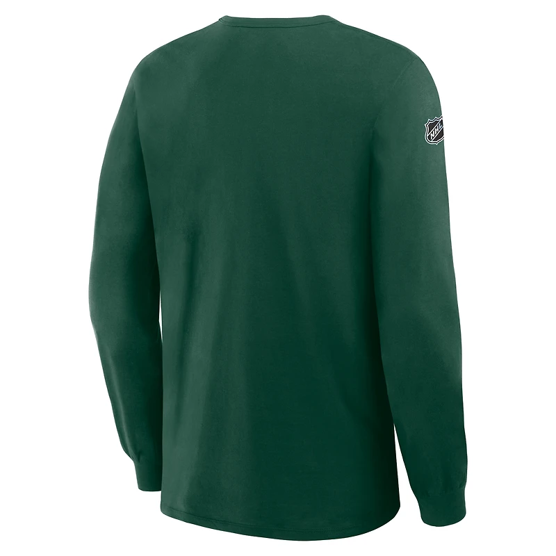 Men's Fanatics Green Minnesota Wild Authentic Pro Property Of Practice Long Sleeve T-Shirt