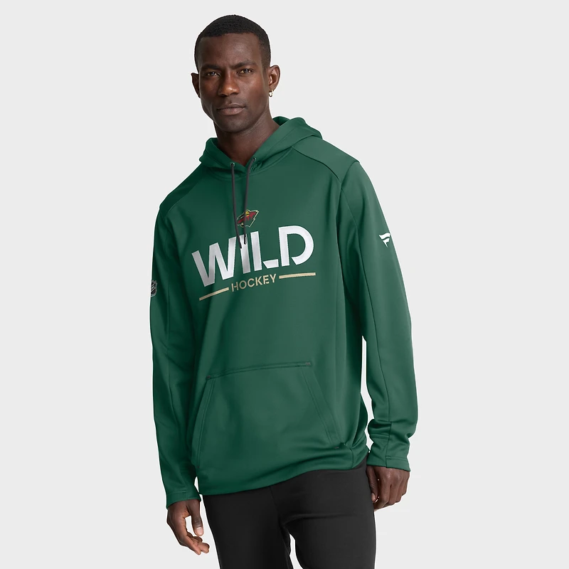 Sweat à capuche authentique Pro Rink Minnesota Wild vert Fanatics pour homme
