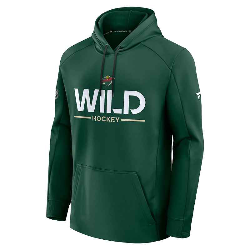 Sweat à capuche authentique Pro Rink Minnesota Wild vert Fanatics pour homme
