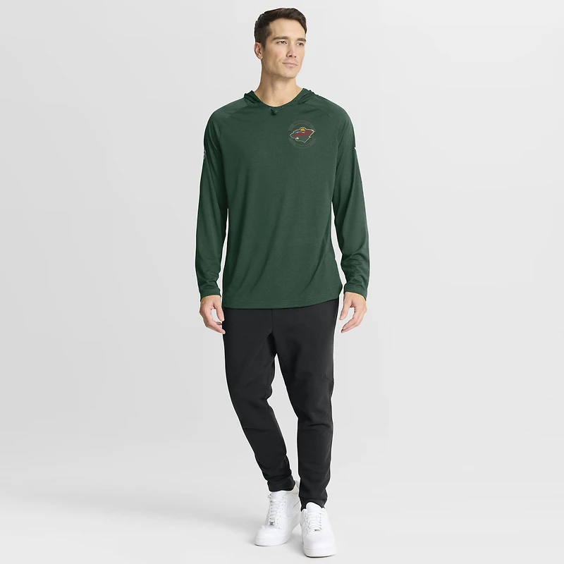 Sweat à capuche raglan authentique Pro Rink Minnesota Wild vert Fanatics pour homme