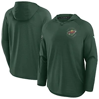 Men's Fanatics Green Minnesota Wild Authentic Pro Rink Raglan Hoodie