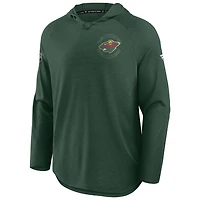 Men's Fanatics Green Minnesota Wild Authentic Pro Rink Raglan Hoodie