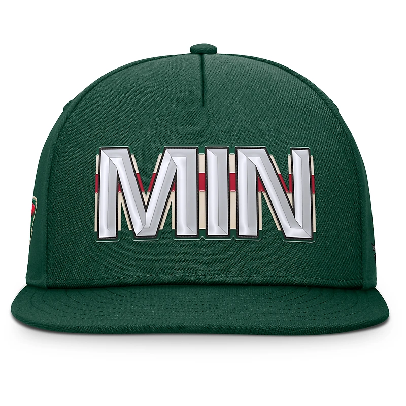 Casquette snapback authentique Pro Rink verte des Wild du Minnesota pour homme