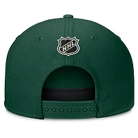 Men's Fanatics Green Minnesota Wild Authentic Pro Rink Team Code Snapback Hat
