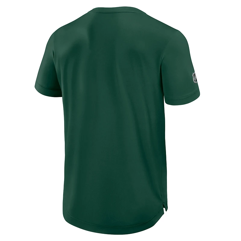 T-shirt technique authentique Pro Rink Minnesota Wild pour homme, vert Fanatics
