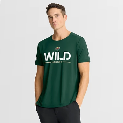 T-shirt technique authentique Pro Rink Minnesota Wild pour homme, vert Fanatics