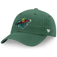 Men's Fanatics Green Minnesota Wild Core Primary Logo Adjustable Hat