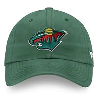 Men's Fanatics Green Minnesota Wild Core Primary Logo Adjustable Hat