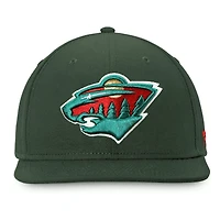 Casquette ajustée avec logo principal Fanatics Green Minnesota Wild Core pour hommes