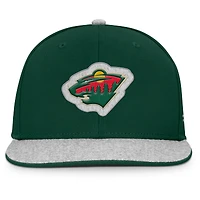 Casquette snapback en loden verte Minnesota Wild Fundamentals pour homme