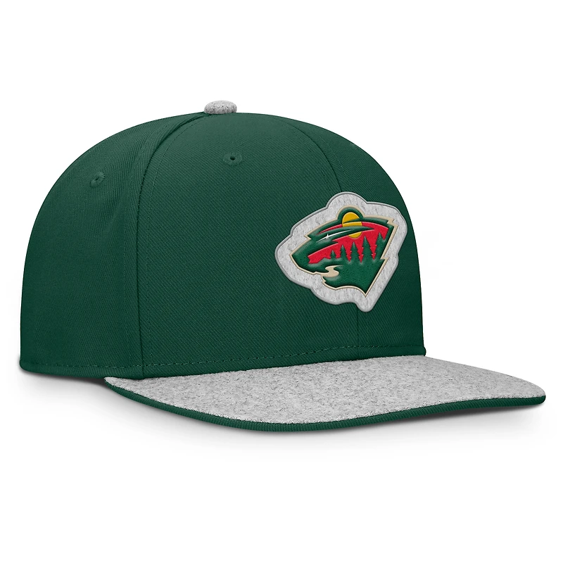 Men's Fanatics Green Minnesota Wild Fundamentals Loden Snapback Hat