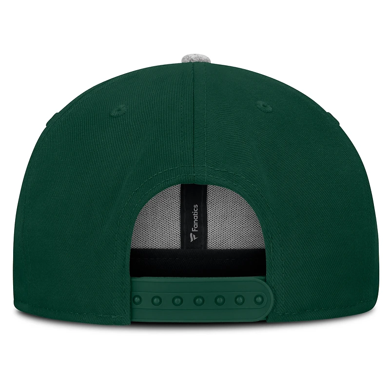 Casquette snapback en loden verte Minnesota Wild Fundamentals pour homme