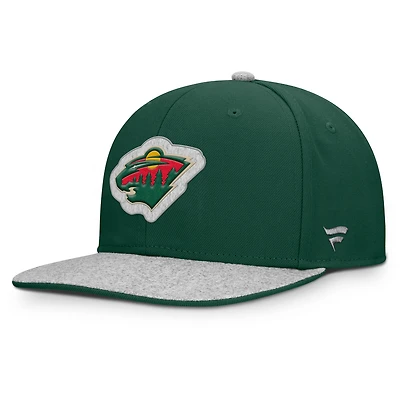 Men's Fanatics Green Minnesota Wild Fundamentals Loden Snapback Hat