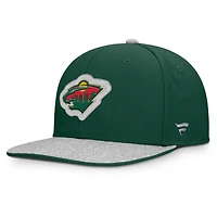 Casquette snapback en loden verte Minnesota Wild Fundamentals pour homme