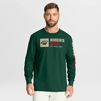 Men's Fanatics Green Minnesota Wild Goal Crease Legacy Long Sleeve T-Shirt