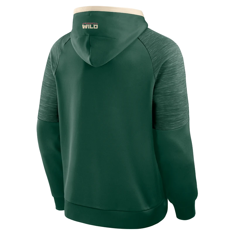 Sweat à capuche Fanatics vert Minnesota Wild pour homme, modèle gardien de but/défenseur