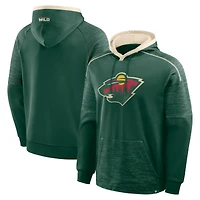 Sweat à capuche raglan vert Minnesota Wild pour homme, modèle Fanatics, gardien de but et défenseur.