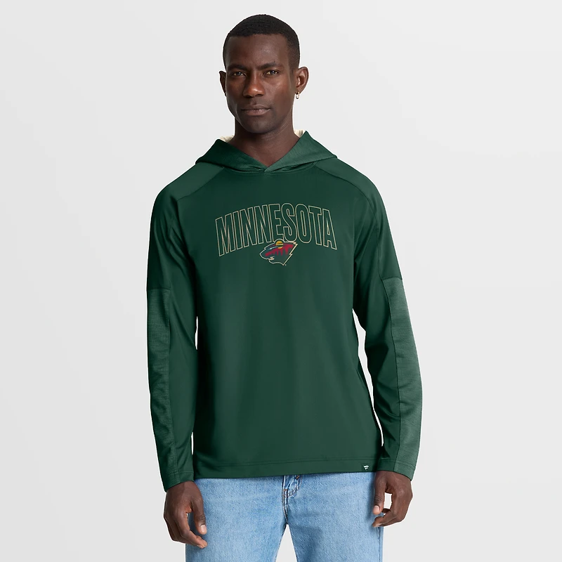 T-shirt à capuche manches longues pour homme Fanatics Green Minnesota Wild Penalty Shot