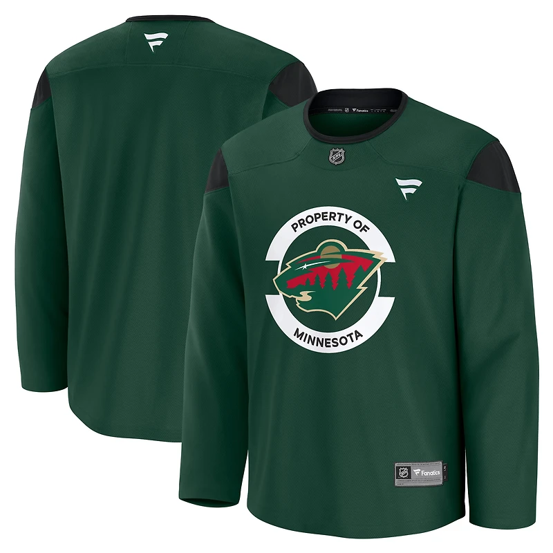 Maillot d'entraînement vert Minnesota Wild pour homme (Fanatics)