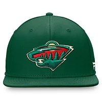 Casquette snapback verte Fanatics pour homme avec logo principal des Wild du Minnesota