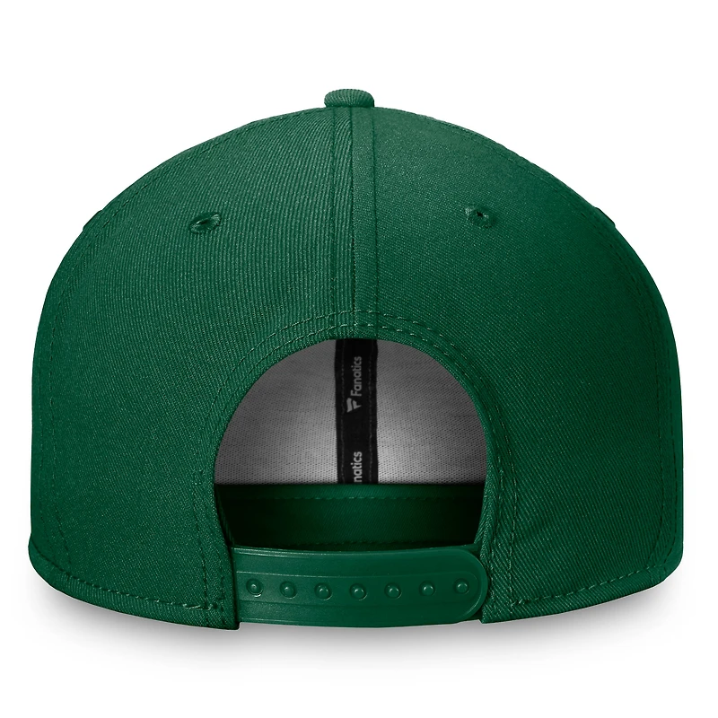 Casquette snapback verte Fanatics pour homme avec logo principal des Wild du Minnesota