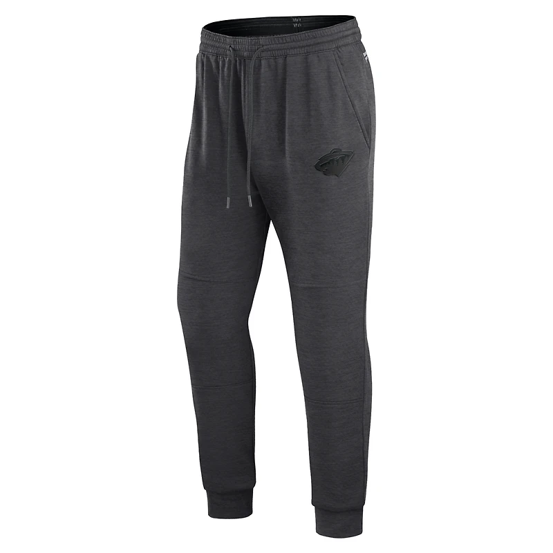 Pantalon de survêtement authentique Pro Road Jogger Heather Charcoal Minnesota Wild marque Fanatics pour hommes