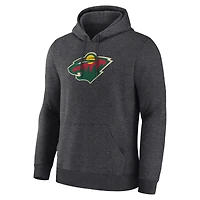 Men's Fanatics Heather Charcoal Minnesota Wild Essential Hoodie