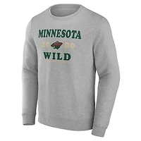 Sweat-shirt Fanatics Heather Charcoal Minnesota Wild Fierce Competitor pour hommes