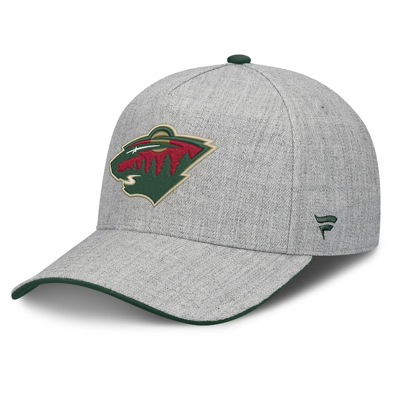 Casquette ajustable Fanatics pour homme, gris chiné, Minnesota Wild, modèle A-Frame
