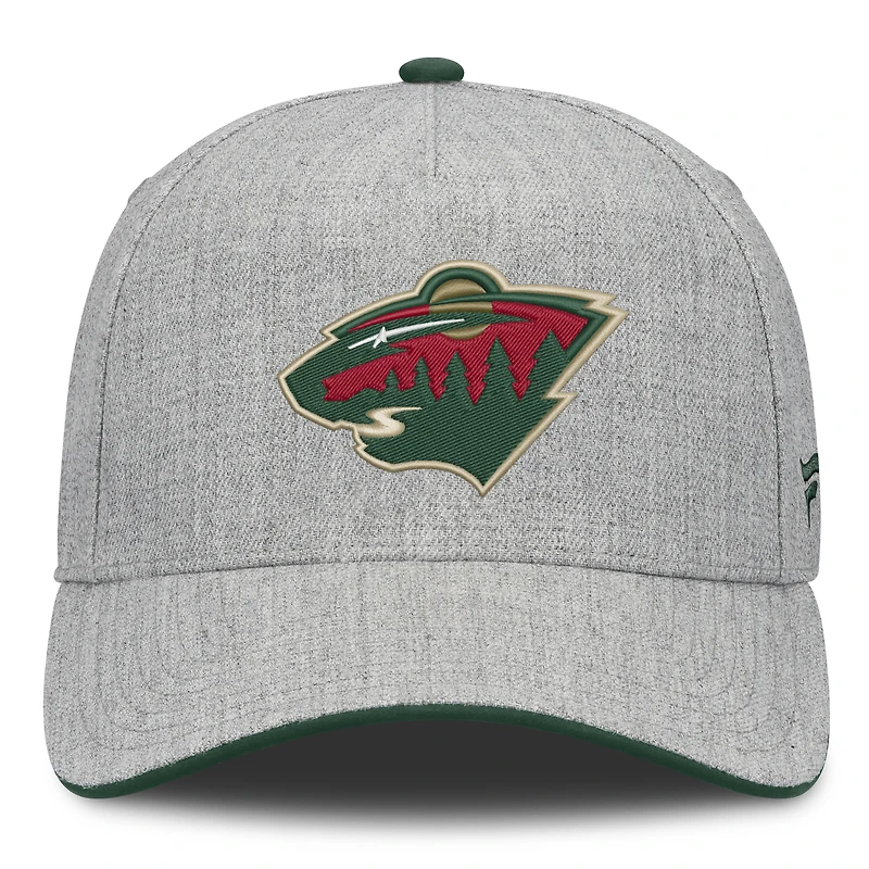 Men's Fanatics Heather Gray Minnesota Wild A-Frame Adjustable Hat
