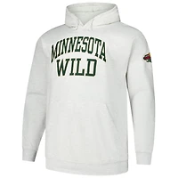 Sweat à capuche en polaire gris chiné Fanatics pour hommes, grande taille, Minnesota Wild
