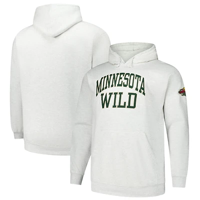 Sweat à capuche en polaire gris chiné Fanatics pour hommes, grande taille, Minnesota Wild